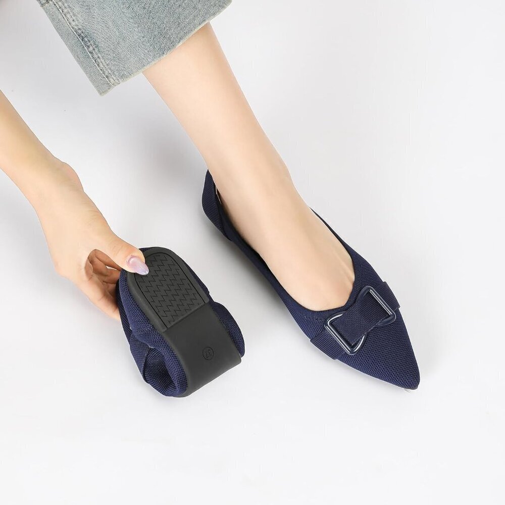 Knit Ballet Flats Women Size 7 Arch Support Slip-On Casual Dress Shoes - Picture 6 of 9